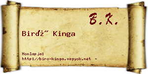 Biró Kinga névjegykártya