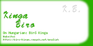 kinga biro business card